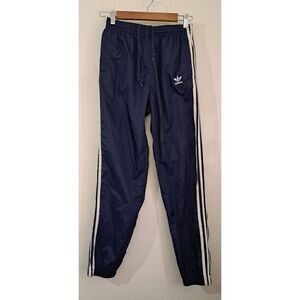 Vintage 90's Adidas Windbreaker track pants jogger womens small nylon blue